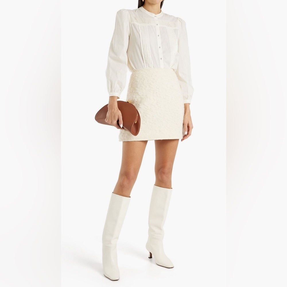 JOIE Vesta Pintucked Cottonvoile Blouse long sleeve minimalist preppy Feminine - Picture 4 of 15